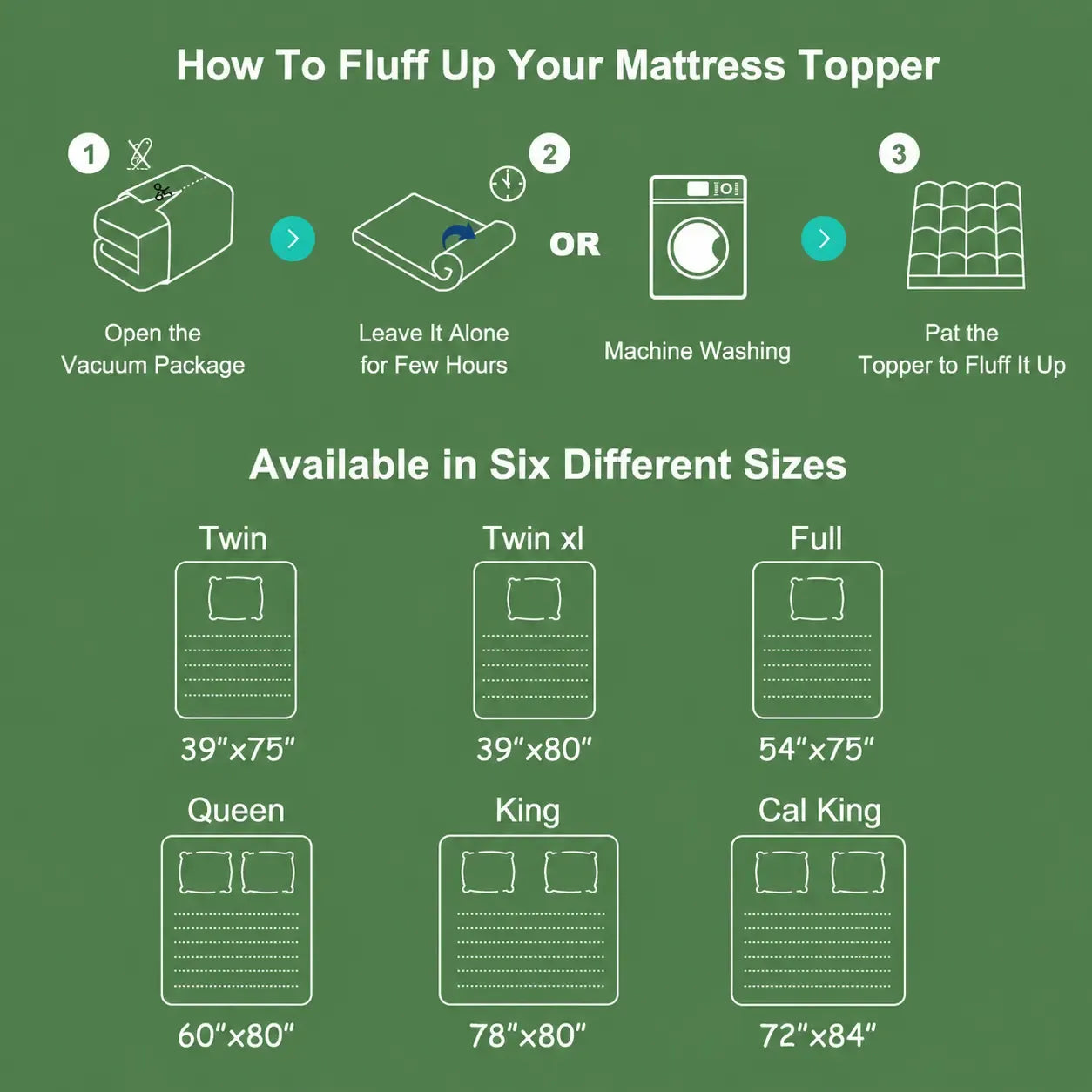 Bamboo Mattress Topper – Cooling Pillow Top Pad with Deep Pocket