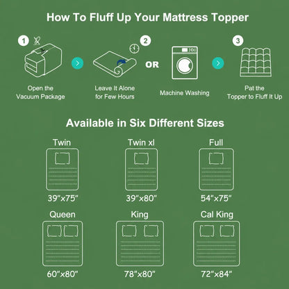 Bamboo Mattress Topper – Cooling Pillow Top Pad with Deep Pocket