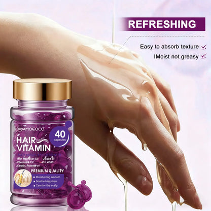 Hair Vitamin Capsules – Violet Vitamins & Argan Oil, 40 Capsules