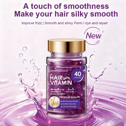 Hair Vitamin Capsules – Violet Vitamins & Argan Oil, 40 Capsules