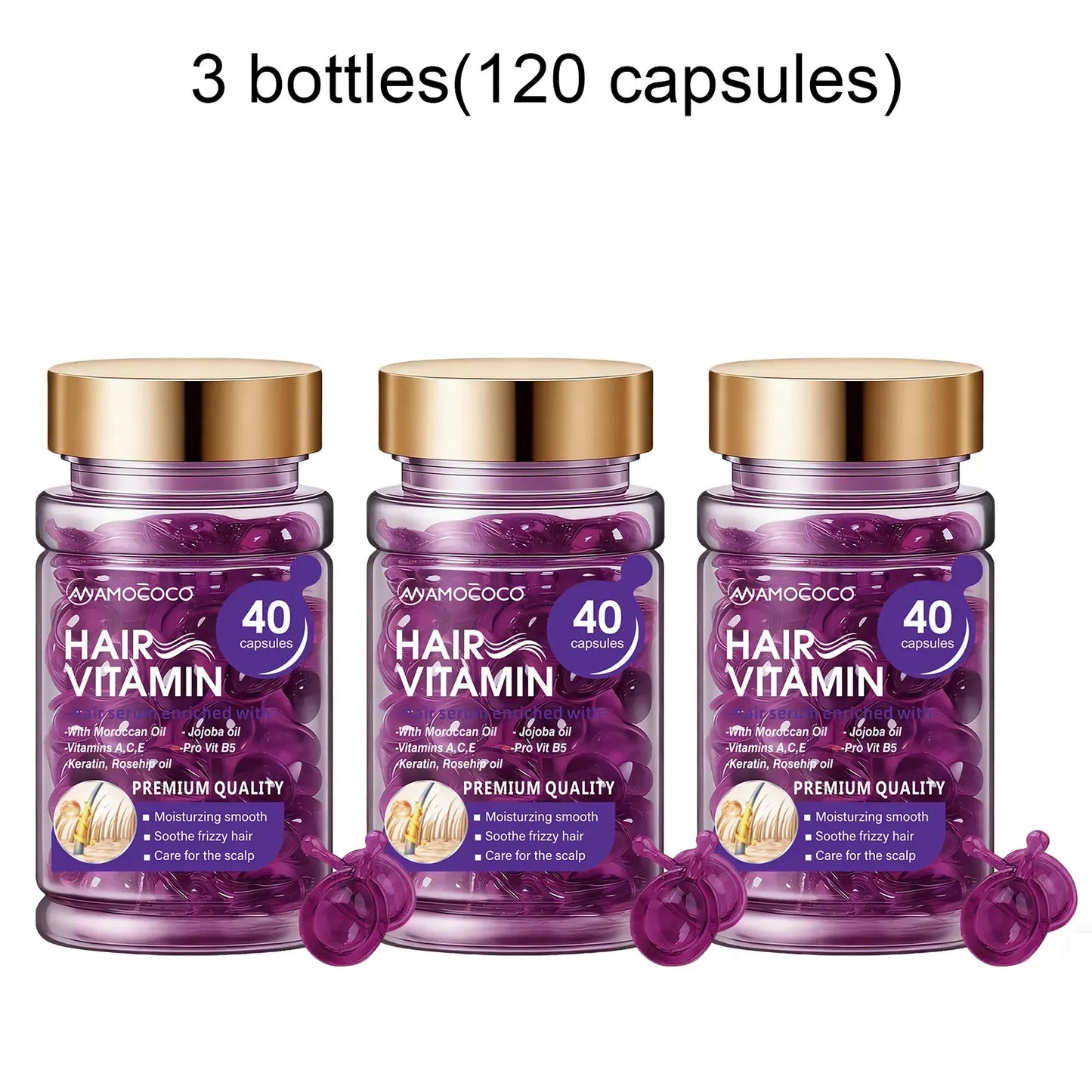 Hair Vitamin Capsules – Violet Vitamins & Argan Oil, 40 Capsules