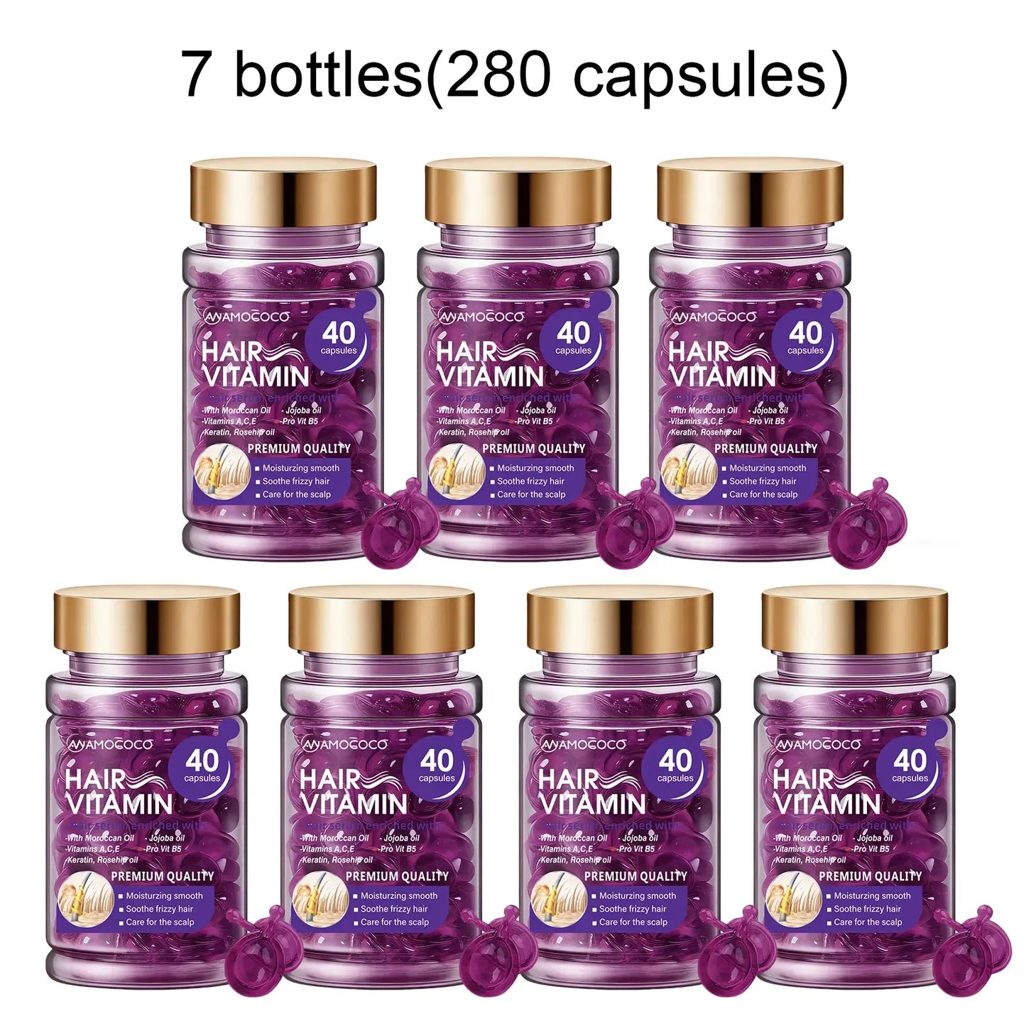 Hair Vitamin Capsules – Violet Vitamins & Argan Oil, 40 Capsules