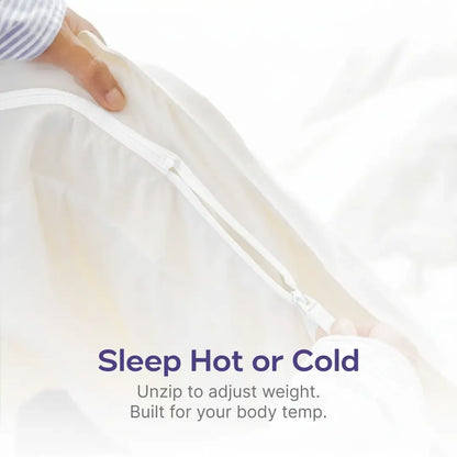 Temperature Control Comforter - This comforter is made from two comforters zipped together: a lighter one for hot sleepers and a heavier one for extra warmth. Zip or unzip to sleep at your ideal temperature.