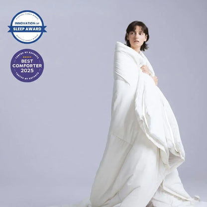 Temperature Control Comforter - This comforter is made from two comforters zipped together: a lighter one for hot sleepers and a heavier one for extra warmth. Zip or unzip to sleep at your ideal temperature.