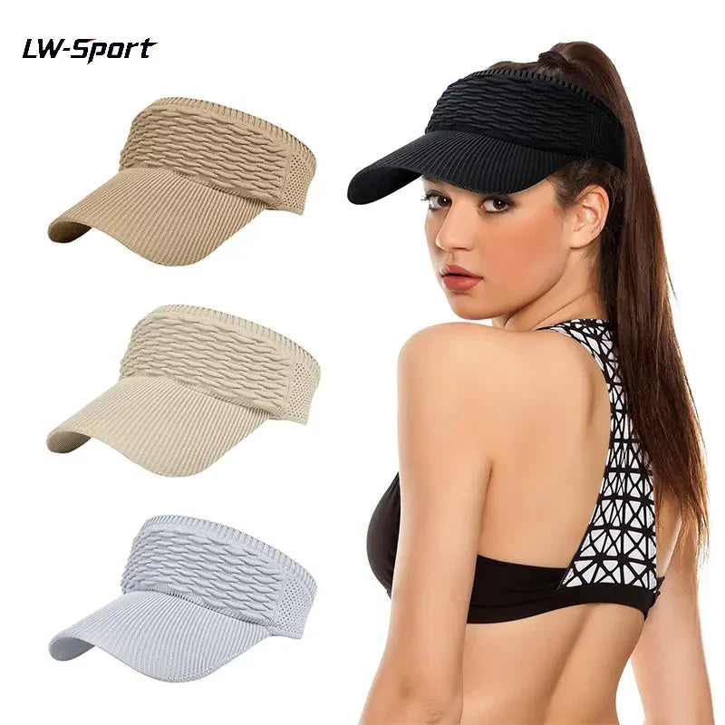 2Pcs Women's High Ponytail Sun Visor Hat | Aesthetic Breathable Open-Top UV Protection Cap | Birthday Gift for Her Running Hiking Beach Travel Outdoor Daily Wear