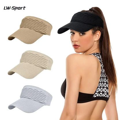 2Pcs Women's High Ponytail Sun Visor Hat | Aesthetic Breathable Open-Top UV Protection Cap | Birthday Gift for Her Running Hiking Beach Travel Outdoor Daily Wear