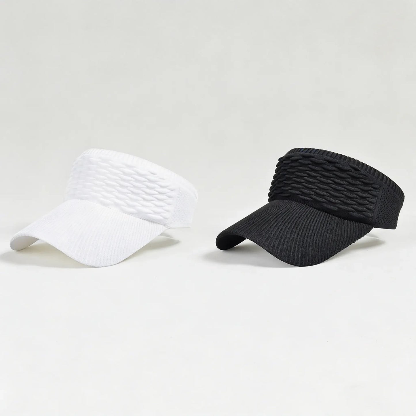 2Pcs Women's High Ponytail Sun Visor Hat | Aesthetic Breathable Open-Top UV Protection Cap | Birthday Gift for Her Running Hiking Beach Travel Outdoor Daily Wear