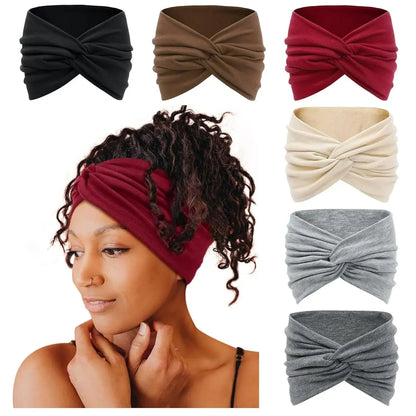 6 Pack Boho Wide Headbands for Women