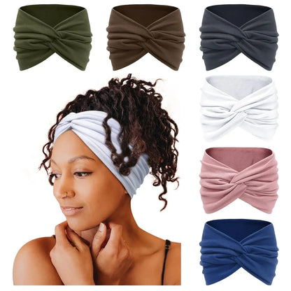 6 Pack Boho Wide Headbands for Women