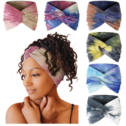 6 Pack Boho Wide Headbands for Women
