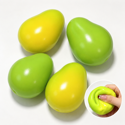 Handmade Viral Color Changing Mango Squishy, Crunchy ASMR Stress Ball (Green to Yellow),  Heat-Activated Bead Filled Fidget Toy