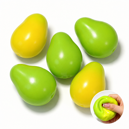 Handmade Viral Color Changing Mango Squishy, Crunchy ASMR Stress Ball (Green to Yellow),  Heat-Activated Bead Filled Fidget Toy