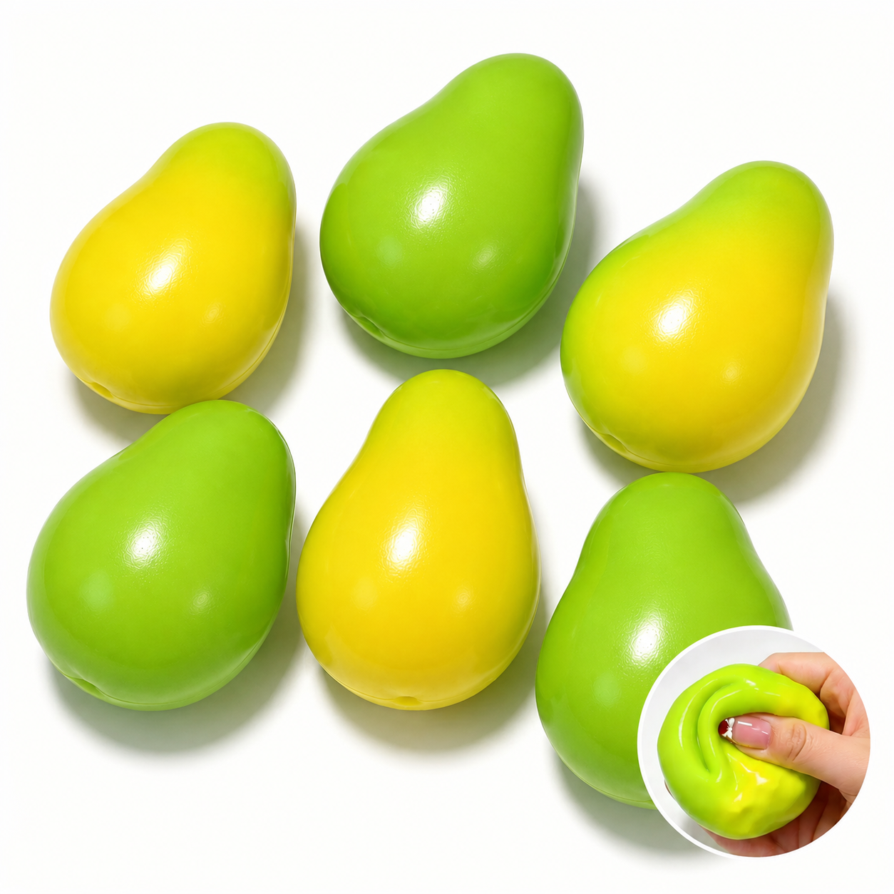 Handmade Viral Color Changing Mango Squishy, Crunchy ASMR Stress Ball (Green to Yellow),  Heat-Activated Bead Filled Fidget Toy