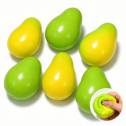 Handmade Viral Color Changing Mango Squishy, Crunchy ASMR Stress Ball (Green to Yellow),  Heat-Activated Bead Filled Fidget Toy